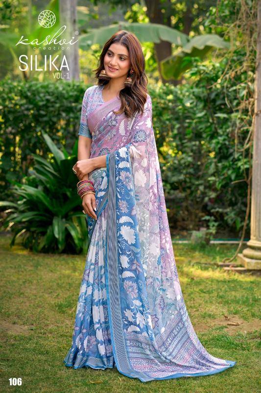 Kashvi silika vol 1 Saree wholesale market in Mumbai